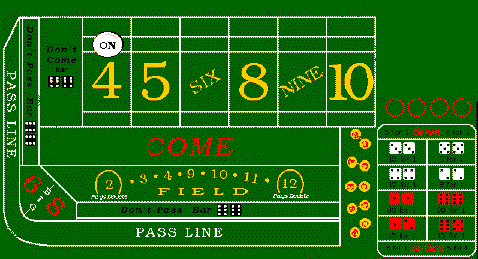 craps table layout and bets